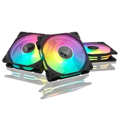 Kit com 3 Ventoinhas ASUS TUF Gaming TR120, 120mm, ARGB, Preto - 90DA0090-B00020