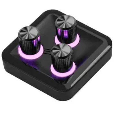 Módulo de Controle Cooler Master para MasterHub, 3 Knobs Rotativos Customizáveis (Mixer de Áudio), com LED RGB - MHKB03AA22