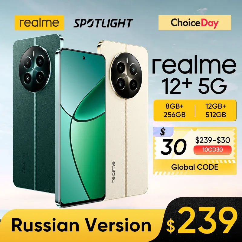 [Estreia mundial] Realme 12 Plus 5G Smartphone 50MP Sony LYT-600 OIS Retrato Câmera Gravidade 7050 5G 6,67 "120Hz Tela AMOLED