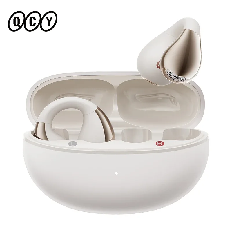 Qcy crossky c30 fones de ouvido sem fio bluetooth 5.4 clipe de orelha tws esportes fones de ouvido abertos fone de ouvido de dupla conexão