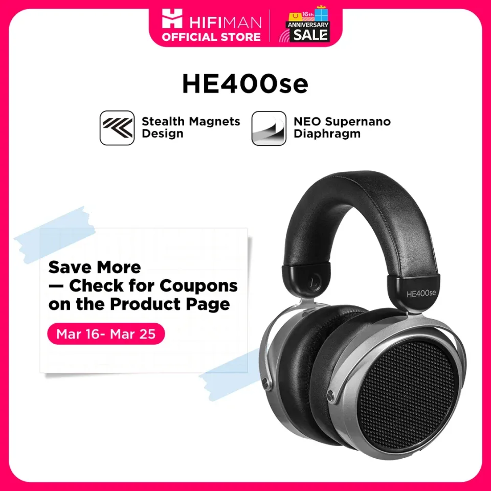 HIFIMAN HE400SE Stealth Magnets Over-Ear Open-Back Fones de ouvido com fio magnético planar de tamanho completo