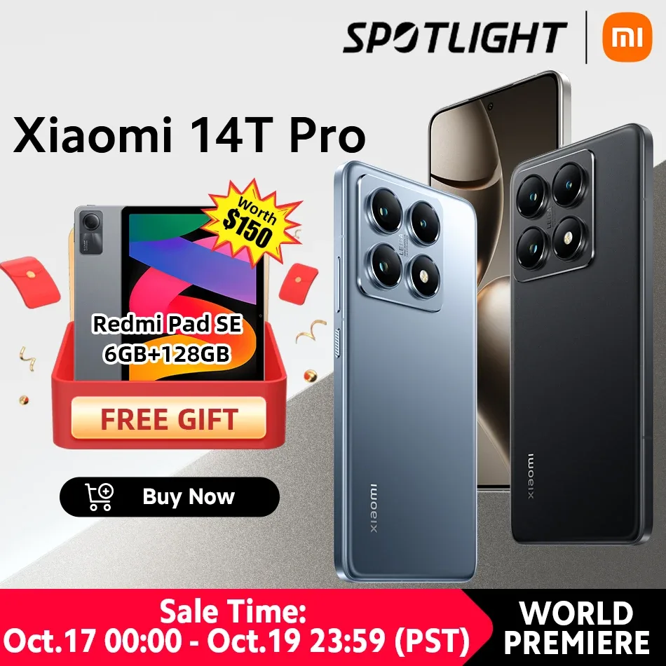 [Estreia mundial] Versão global Xiaomi Mi 14T Pro 5G 50MP Leica Camera Smartphone MediaTek Dimensity 9300+ 6,67'' 144Hz AMOLED