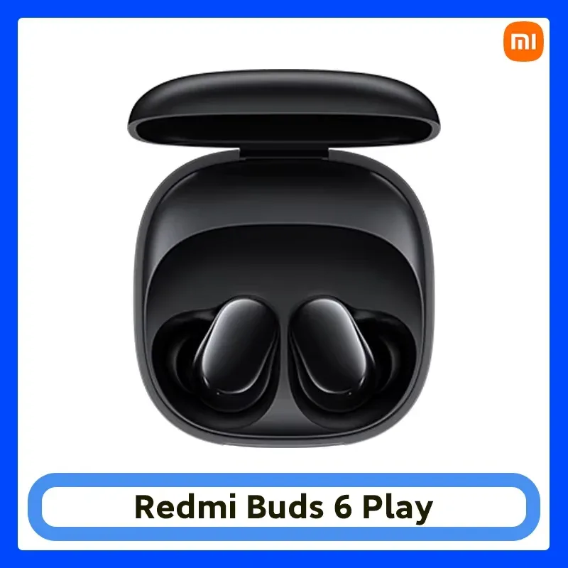 Versão global dos auscultadores Xiaomi Redmi buds 6 Play 36 horas de utilização durante todo o dia com estojo de carregamento Condutor dinâmico de 10 mm Redução de ruído AI