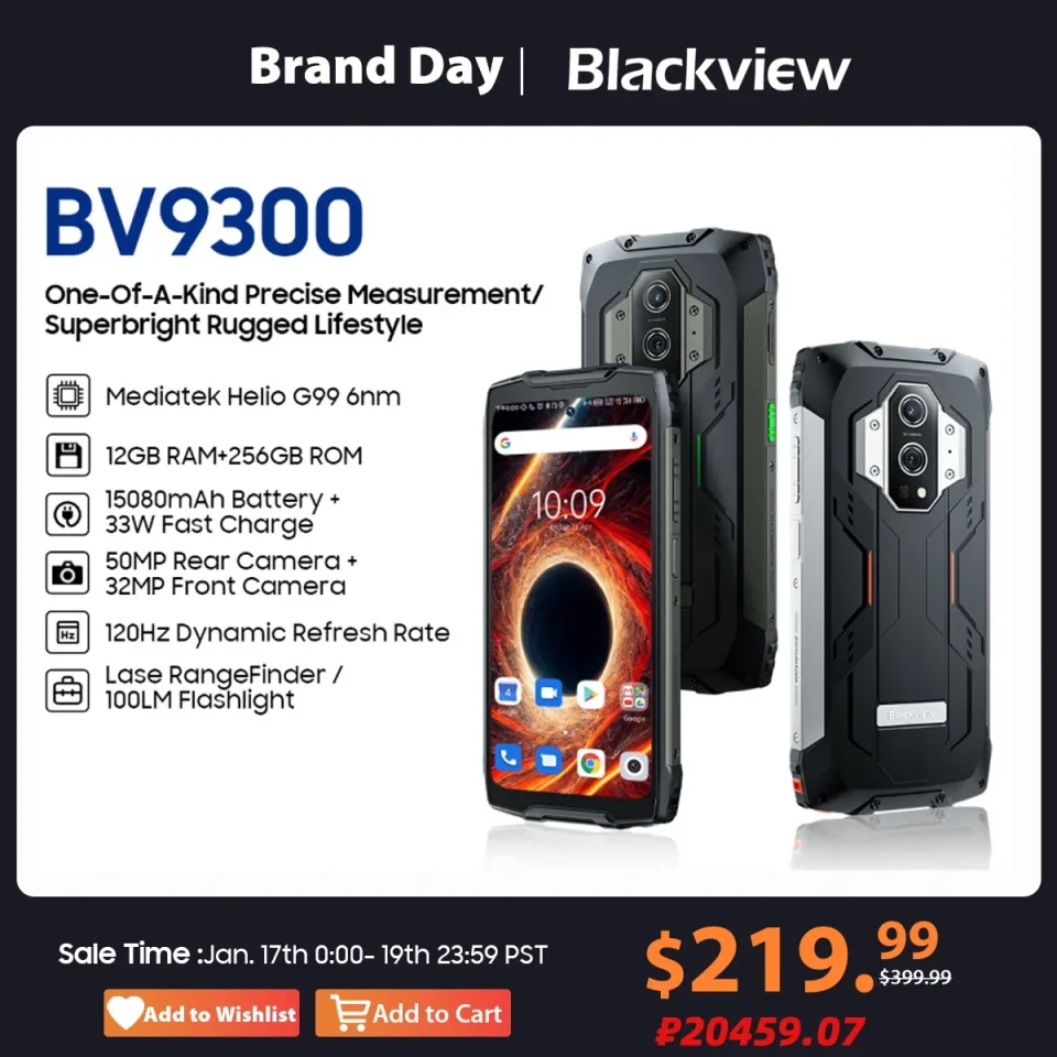 Blackview-BV9300 G99 Smartphone robusto, telefone móvel global, medição a laser, 21GB, 256GB, 6,7 ", 120Hz, 15080mAh, Novo