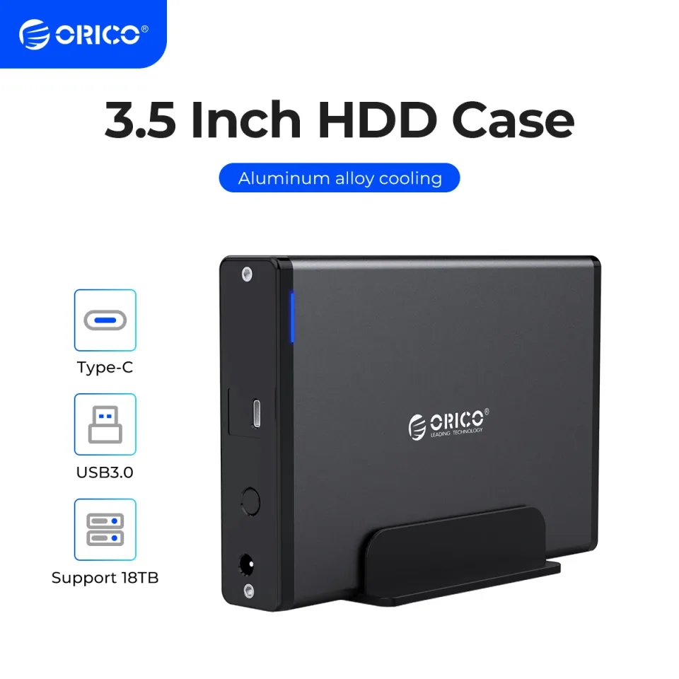 ORICO-Gabinete de Disco Rígido Externo, Leitor HDD para 2.5 ", 3.5", Tipo-C, USB 3.0, SATA para USB 3.1