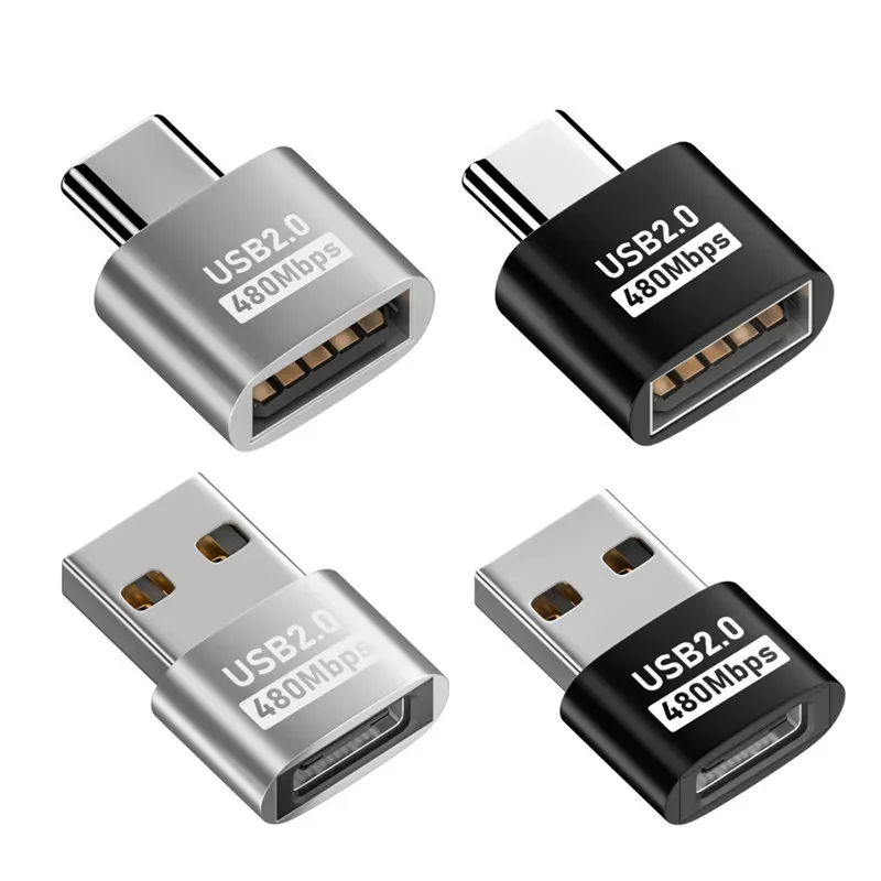USB 2.0 Tipo-C OTG Adaptador, macho para fêmea Conversor, Macbook, Xiaomi, Samsung, Laptop, USBC OTG Conector