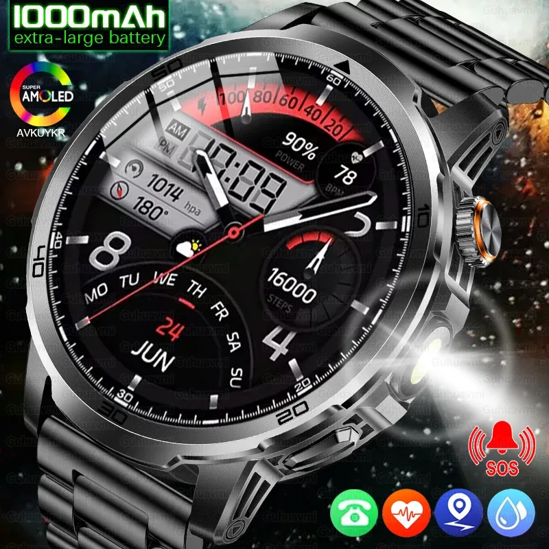 2026 novo T-REX3 relógio inteligente ao ar livre 1.85 polegada amoled 1000mah bateria grande 5atm à prova dwaterproof água chamada de voz esportes masculino pulseira fitness