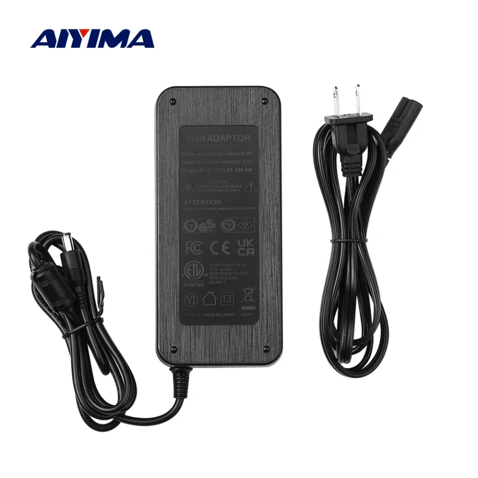 Aiyima amplificador gan adaptador de alimentação 48v 5a interruptor fonte alimentação plug para tpa3255 tas5630 som amp ue eua au reino unido AC100-240V