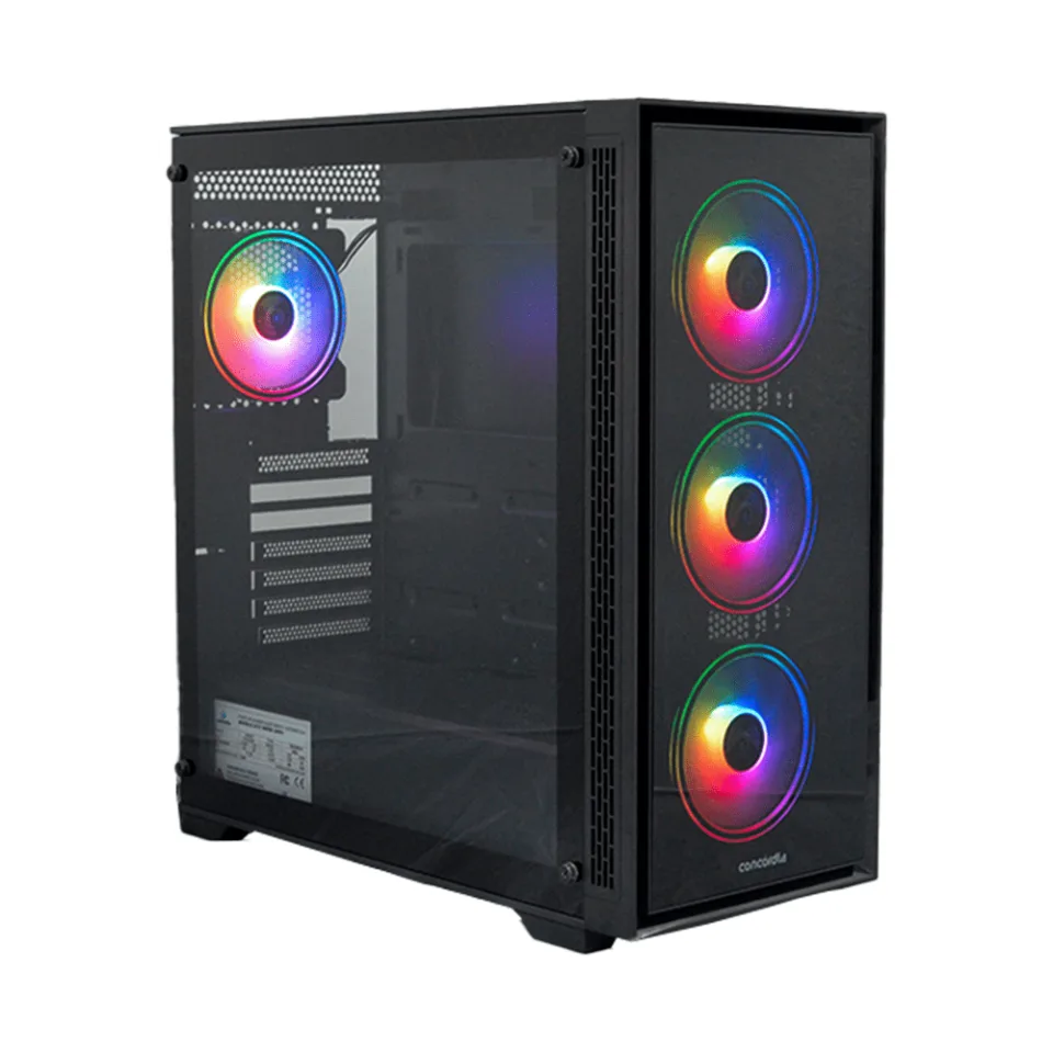 Gabinete Gamer Concórdia Monster 4 fans ARGB Fonte 500w 80 Plus Bronze