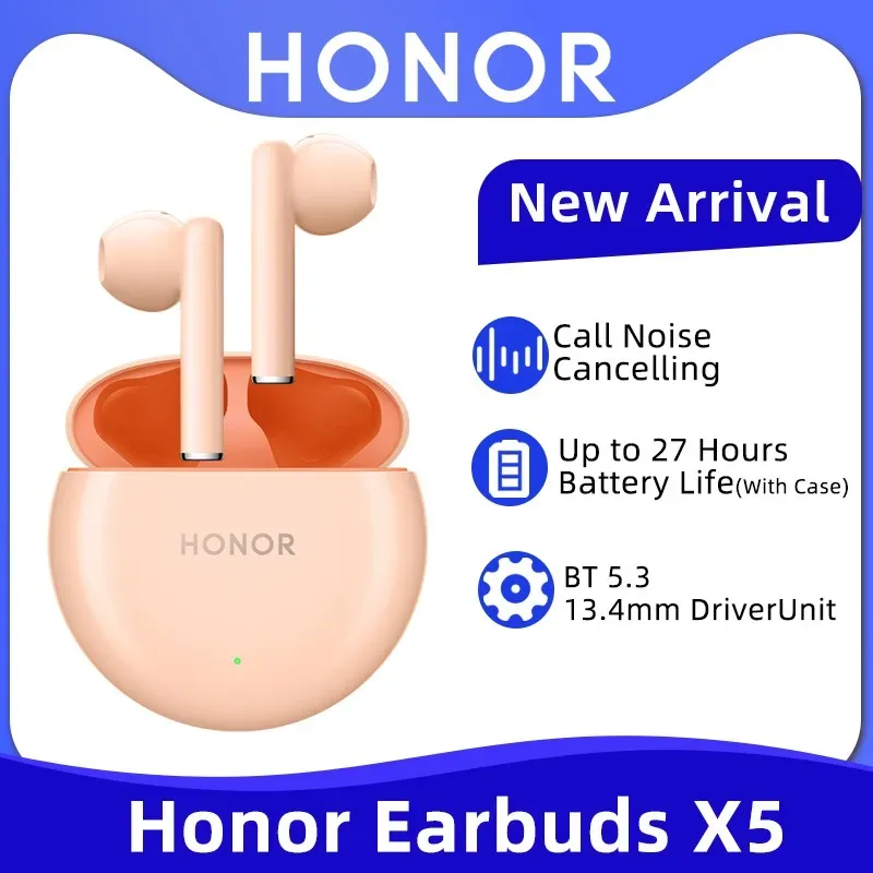 Honor-X5 TWS Fones De Ouvido Bluetooth, Fone De Ouvido Com Cancelamento De Ruído, Verdadeiro Fone De Ouvido Sem Fio, Chamada, Bateria De 27 Horas, Honra 90