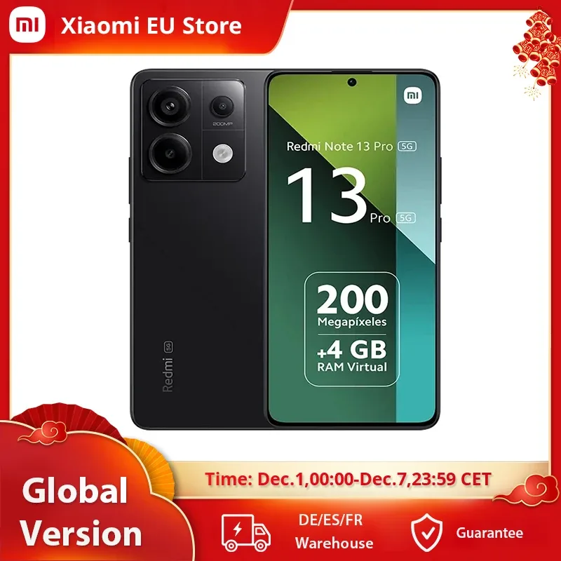 Xiaomi-Smartphone Redmi Note 13 Pro 5G, Versão Global, NFC, Snapdragon 7S, Tela Gen 2, Amoled 6,67, 1 K, Câmera 120Hz, Bateria 200 MP