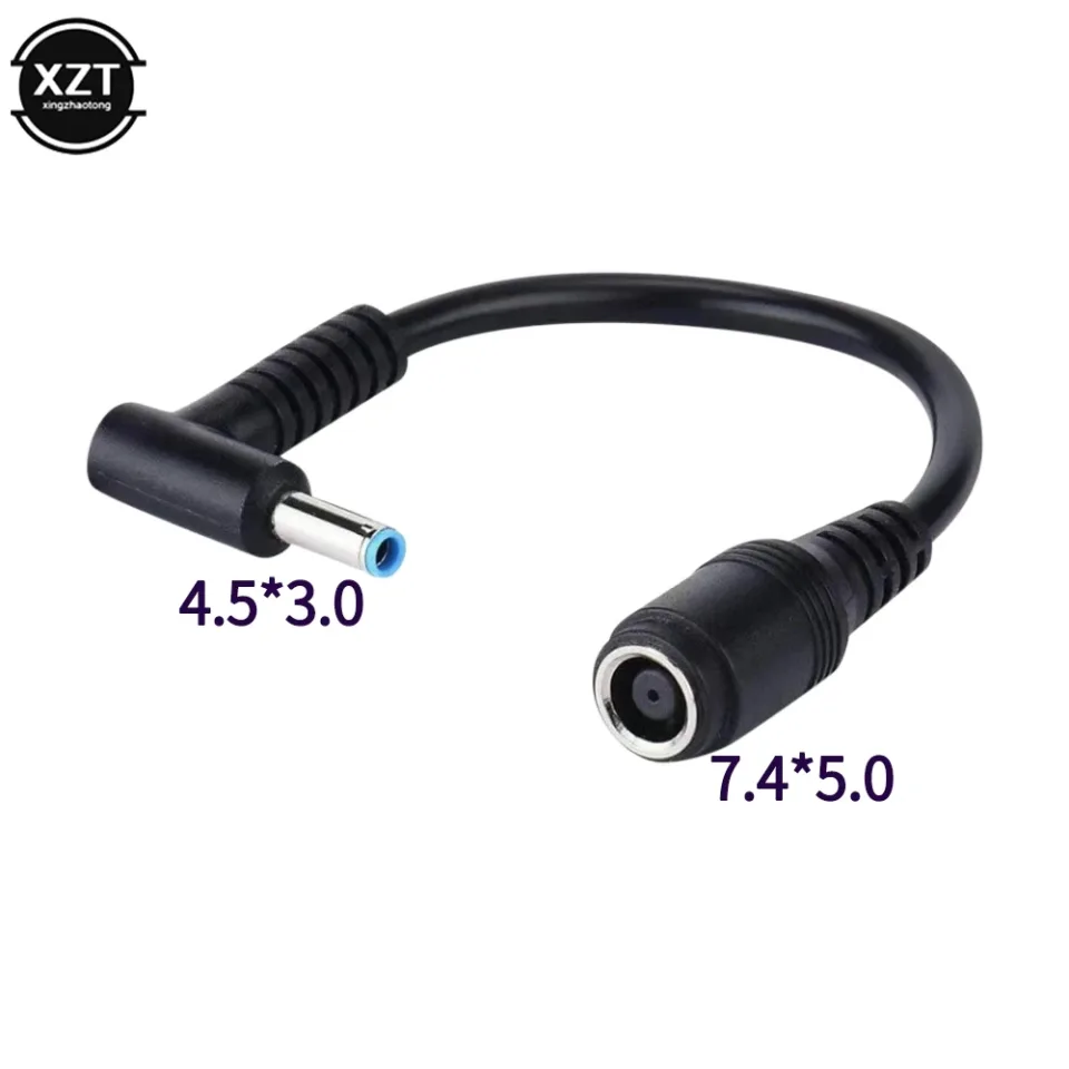 1pc 7.4mm a 4.5mm conversor de carregador de energia dc grande substituição cabo conector adaptador dc para hp dell dicas azuis