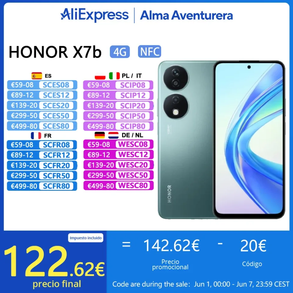 HONOR-X7b Câmera NFC Qualcomm Snapdragon 680,108MP, 35W, Carregamento 5330 mAh, Versão Global, 2 Anos de Garantia