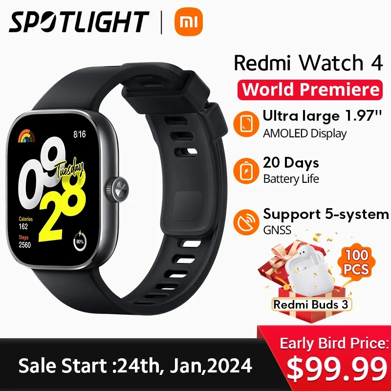 [World Premiere]Relógio Redmi versão global 4 Ultra grande 1,97 ''AMOLED Display 20 dias de suporte de vida da bateria 5-system GNSS