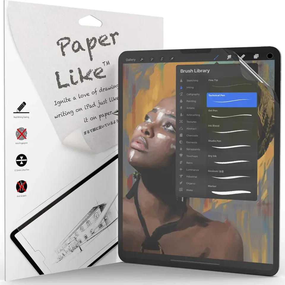 Papel como filme protetor de tela fosco pet pintura escrever para ipad 7/8/9th 10.2 ar 4 5 10.9 10th geração pro 11 mini 4 5 6