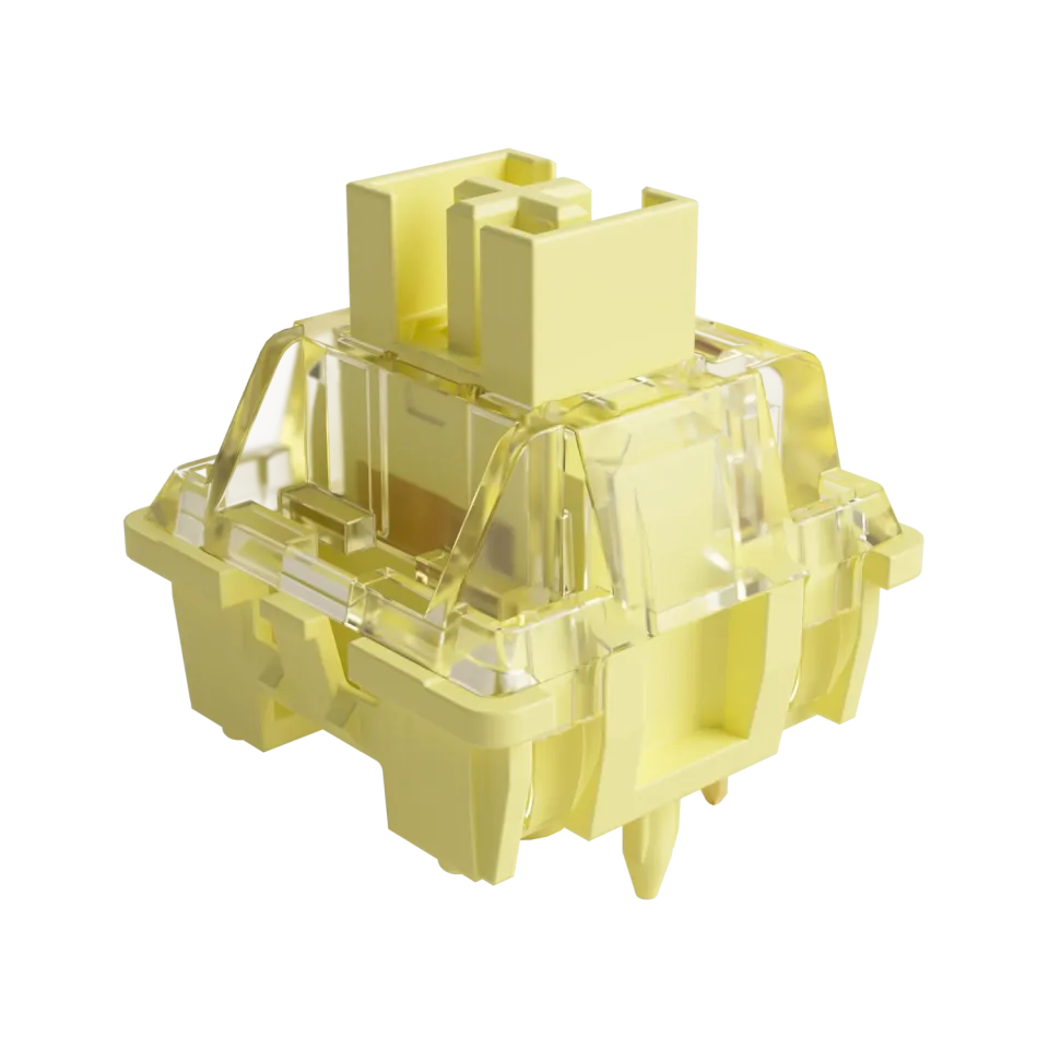 Interruptor Linear Akko com Haste Dustproof, Compatível com Teclado Mecânico MX, Amarelo Creme, V3 Pro, 5 Pinos, 50gf, 45 Pcs