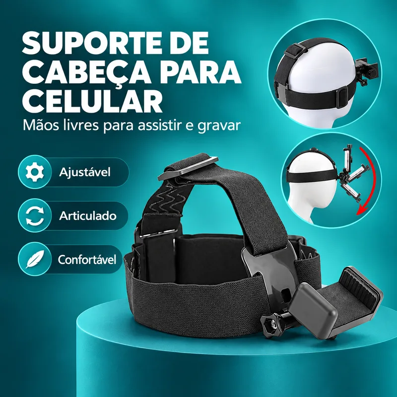 Suporte De Telefone Com Faixa Ajustável Quente Para Transmissão Ao Vivo E Visão Primeira Pessoa