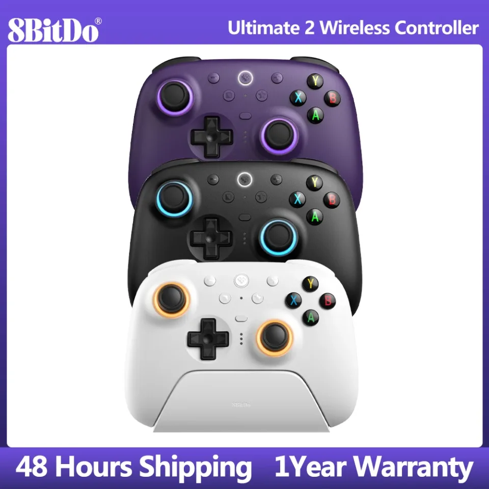 Controlador sem fio 8BitDo Ultimate 2, gamepad sem fio 2.4g com joystick TMR para PC, Windows 10,11, Android