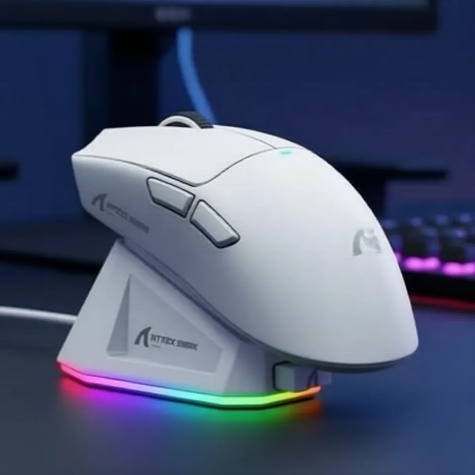 Mouse Attack Shark X11 Sem Fio Bluetooth Três Modos 2.4G BT5.0 22000DPI Recarregável RGB PC Gaming Configuração De Mesa
