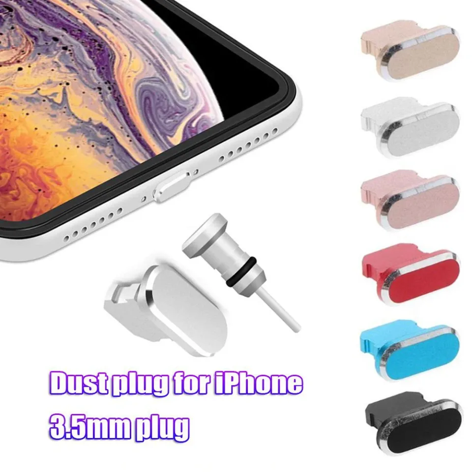 Metal Anti Poeira Plug para Carregador Dock, Stopper Cap, Jack Port Capa para iPhone 11, X, XR, Max, 8, 7, 6S Plus, 3.5mm