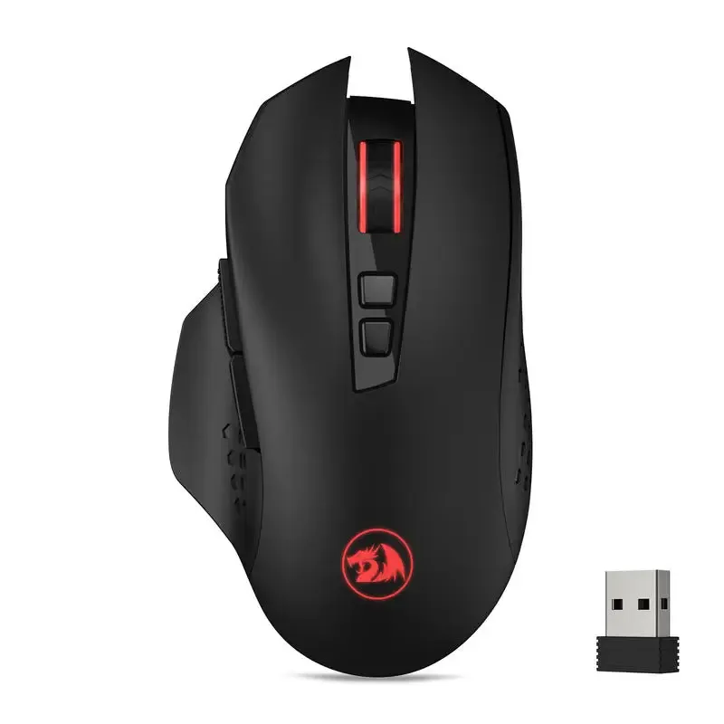 Mouse para jogos sem fio Redragon M656 Gainer, mouse para jogadores sem fio de 4000 DPI 2,4 Ghz com 5 níveis de DPI, 7 botões macro, retroiluminação de LED vermelho