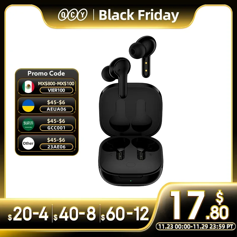 [R$250-R$25 Promo Code:PROMO25]QCY T13 Fone de ouvido inteligente sem fio BT5.1 TWS Fone de ouvido 4 Mic ENC HD Call Fone de ouvido Touch Control Fones de ouvido Long Standby 40H