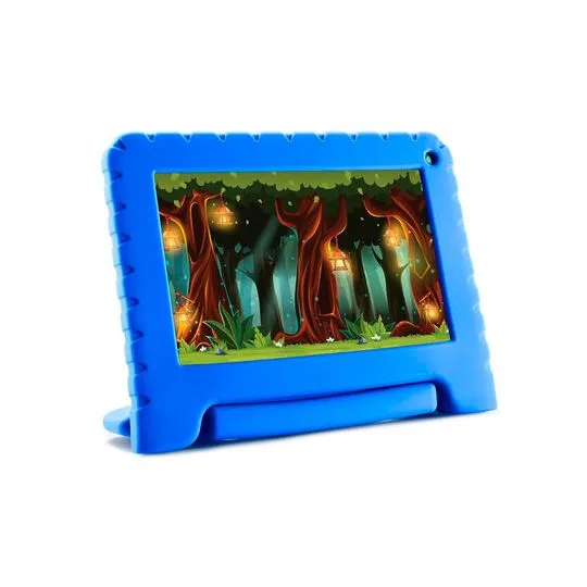 Tablet Kid Pad Wi-Fi Multilaser 32GB Tela 7" Android 11 Go Edition com Controle Parental Azul - NB378