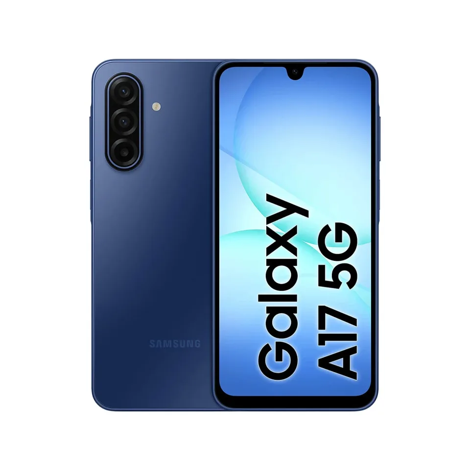 Samsung Galaxy A17 5G 128 GB • Ecrã Super AMOLED 6,7″ 90Hz • Câmara OIS de 50 MP + Ultra grande angular • Dual SIM • Bateria de 5000 mAh + carregamento rápido de 25 W • IP54 • Android 15 • VERSÃO EUROPEIA, 3 ANOS DE GARANTIA