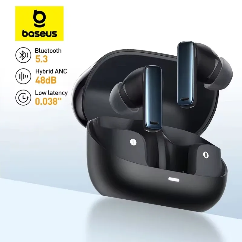 Baseus bowie m2s anc fone de ouvido bluetooth 5.3 cancelamento de ruído ativo-48db fone de ouvido sem fio suporte 3d fones de ouvido de áudio espacial