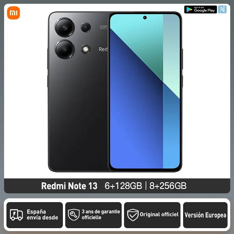 Xiaomi Redmi Note 13 Versão Global 128GB/256GB Snapdragon 685 6.67" AMOLED Display 120Hz Câmera Principal Traseira 108 MP Carregamento Rápido 33W NFC