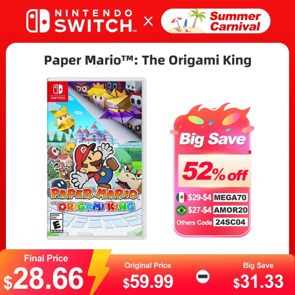 Paper Mario: The Origami King Nintendo Switch jogos Deals 100% Original Cartão de Jogo Físico para Nintendo Switch Game Console