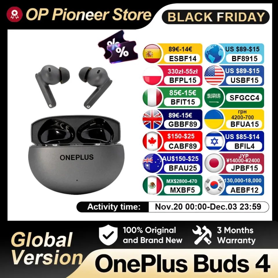 Versão global oneplus buds 4 fones de ouvido bluetooth ip55 à prova dip55 água ai chamada redução ruído portátil 5.4 para oneplus 13