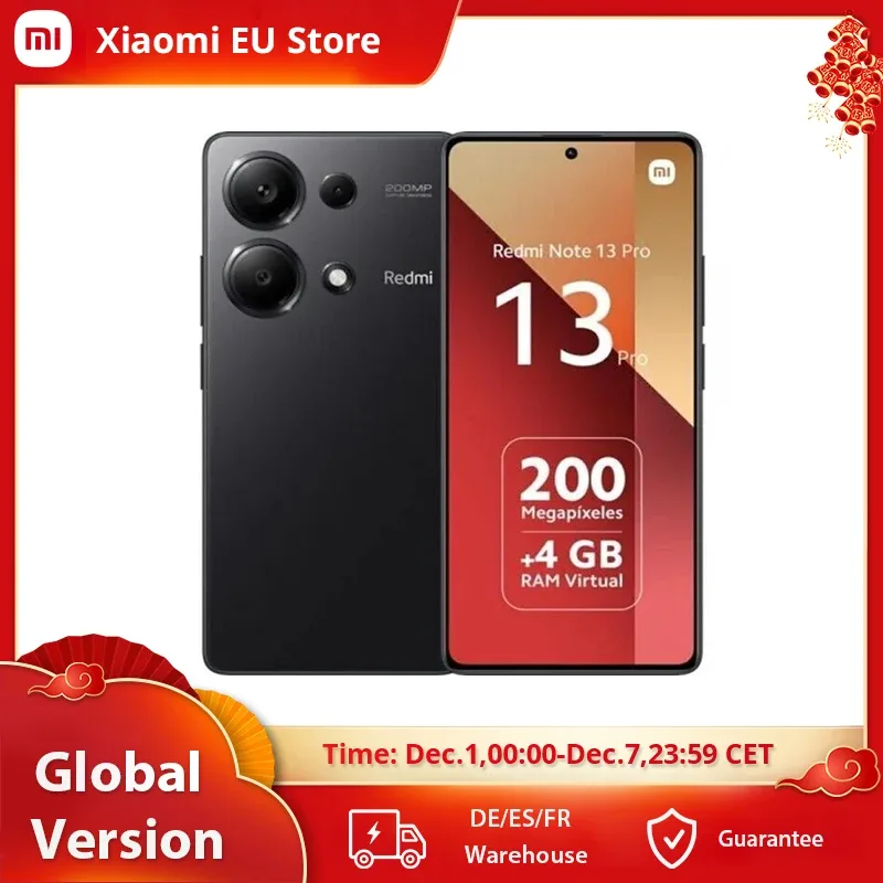Xiaomi-Redmi Note 13 Pro Smartphone, Versão Global, 4G, 200MP, Câmera OIS, 67W, Helio G99, Ultra, NFC, 120Hz, AMOLED