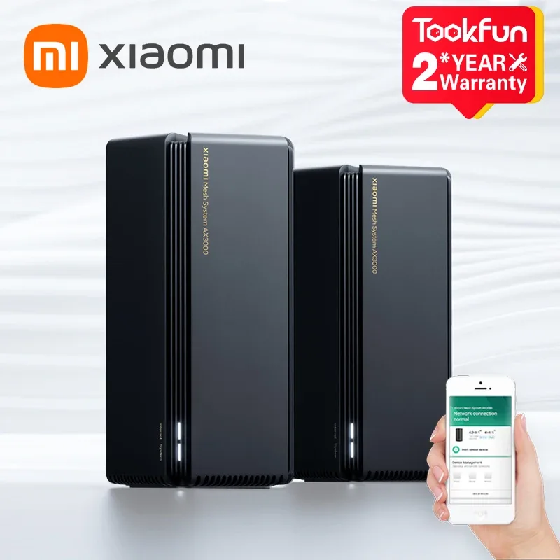 Xiaomi-Versão Global Mesh System, WiFi 6 Modem, Amplificador de Sinal, Extensor de Alcance, OFDMA, Modo Ponto de Acesso, AX3000, 2976Mbps, 1 Pc, 2Pcs
