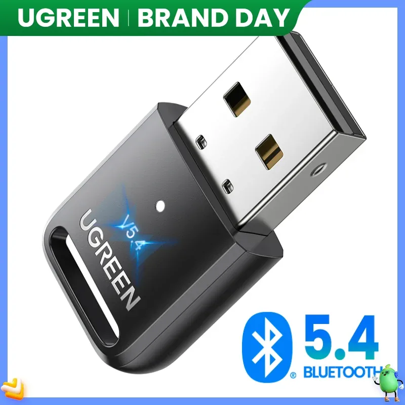 Ugreen usb bluetooth 5.3 5.0 dongle adaptador para pc alto-falante sem fio mouse teclado música receptor de áudio transmissor bluetooth