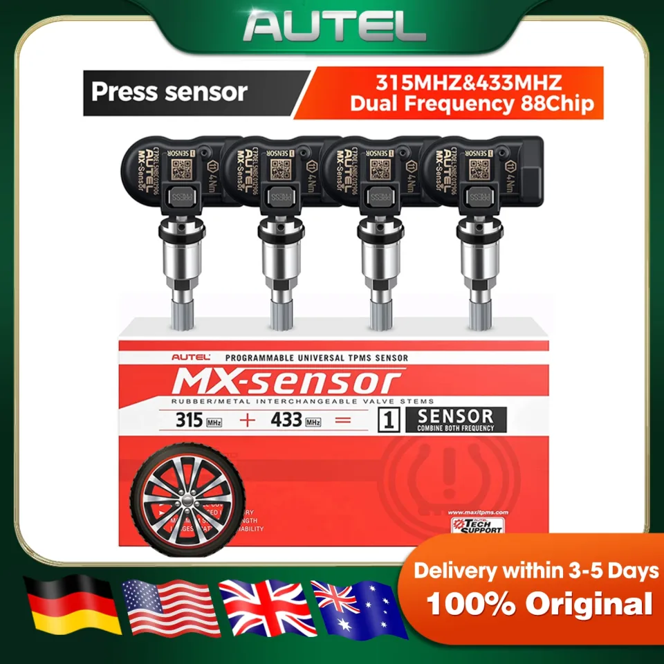 Autel-Tire Pressure Monitor Repair Tool, MX Sensor 315, 433MHz, 2in 1, TPMS, Auto Acessório, Pad Programmer para TS501, TS508WF, 4 pcs