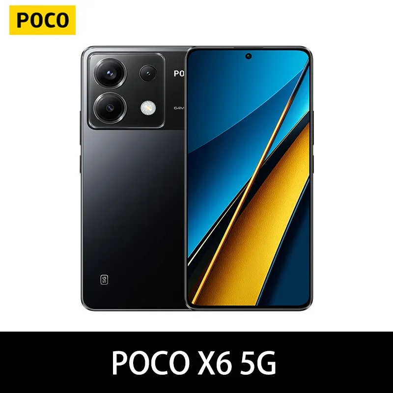 POCO X6 5G,NFC, Snapdragon® 7s Gen 2,120Hz CrystalRes Flow AMOLED Display ,64MP Triple Camera com OIS,67W,5100mAh,Versão EU