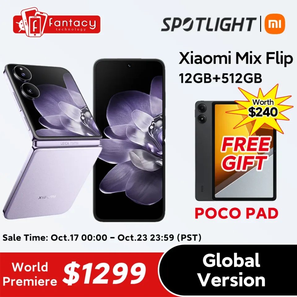 Estreia mundial versão global xiaomi mix flip dobrável 4.01 "display externo 12gb 512gb snapdragon 8 gen 3 leica 50mp câmera mi