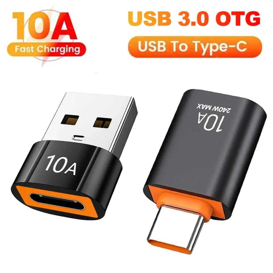 10a usb3.0 para tipo c adaptador de carregamento rápido conector tipo c macho para usb fêmea conversor otg para portátil xiaomi samsung USB-C otg