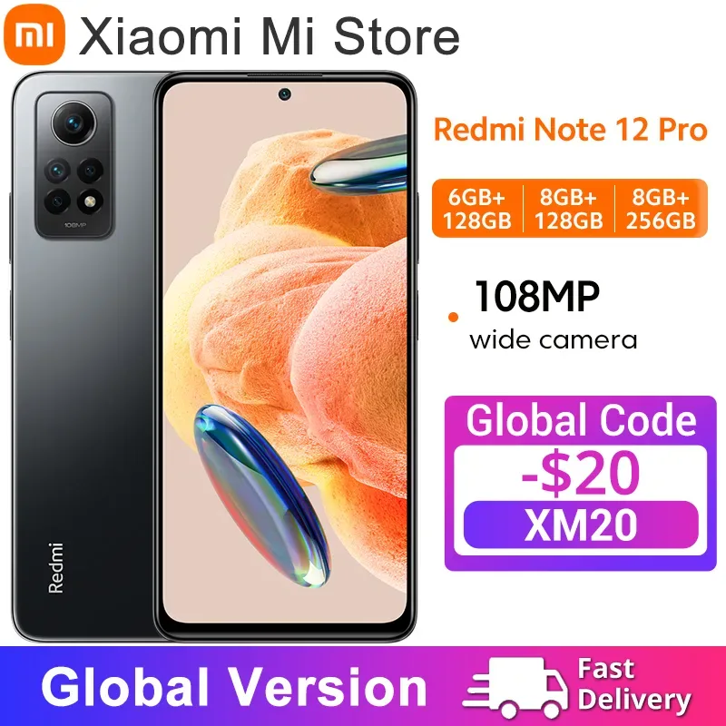 Xiaomi-Redmi Note 12 Pro, Versão Global, 4G, Câmera 108MP, Tela AMOLED 120Hz, Snapdragon 732G, NFC, Carregamento 67W