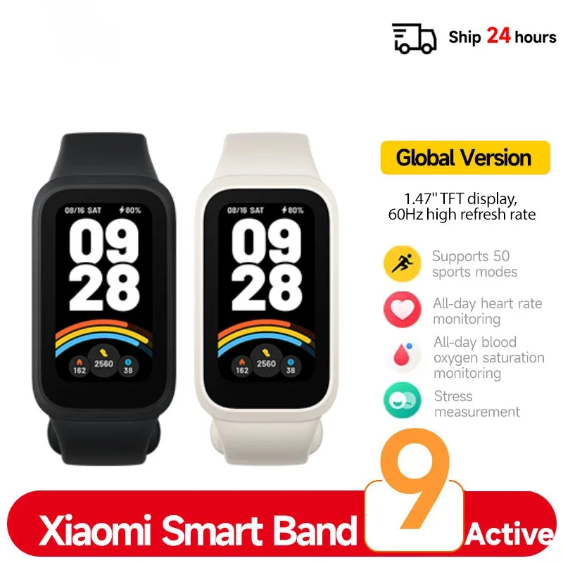 Versão Global Xiaomi Smart Band 11 Active com até 21 dias de duração da bateria, resistência à água 5ATM e acabamento metálico elegante.