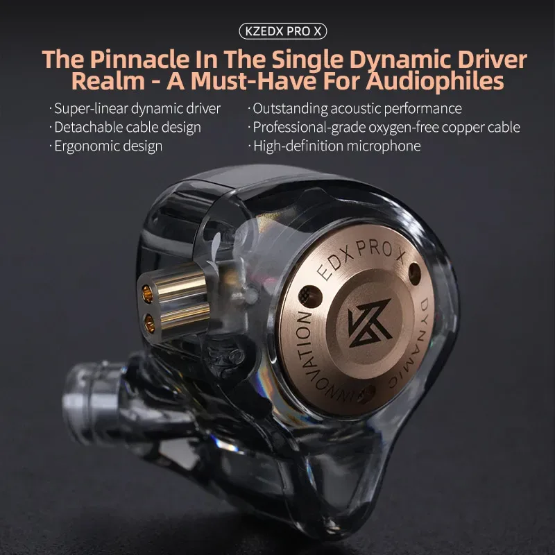 KZ-EDX Pro X Dynamic Driving Headphones, fones de ouvido, HIFI, Bass, HiFi, Stage Sports Headphones
