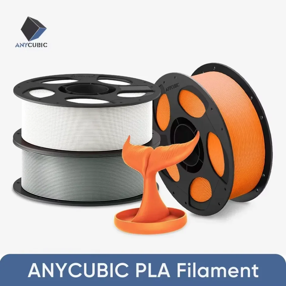 Filamento pla anycúbico de 2kg, 1.75mm, 1kg/rolo para impressoras 3d, série kobra, carretel puro, sem emaranhado de bolhas, impressão suavemente, ecológico