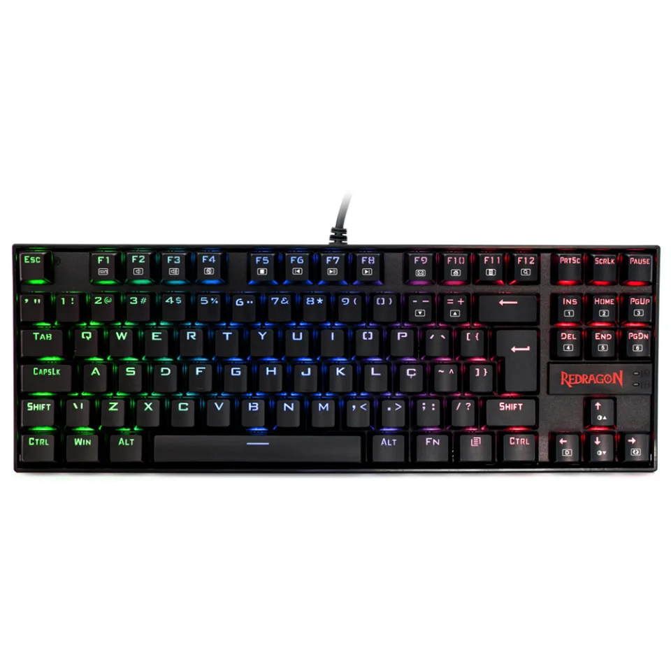 Teclado Gamer Redragon Kumara RGB PTO switch Marrom - K552RGB-1(PT-BROWN)
