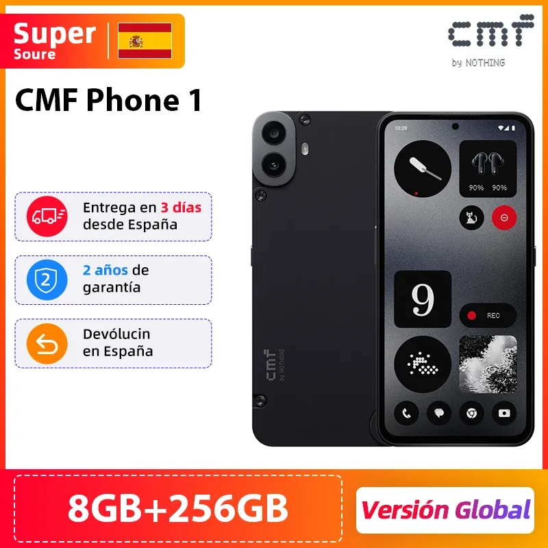 Nova versão global do telemóvel CMF Phone 1 6,67" 120Hz AMOLED Display Mediatek Dimensity 7300 50MP Câmara principal 5000mAh Bateria 33W Carregamento
