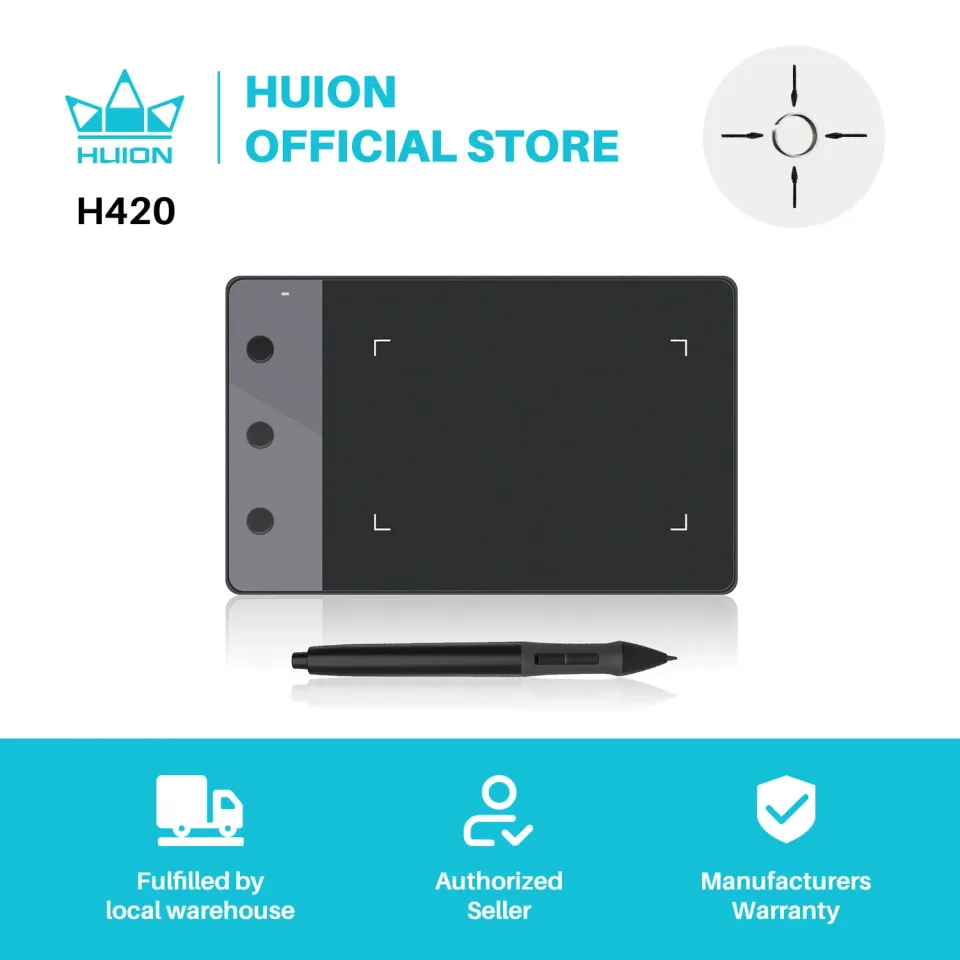 Nova huion h420 gráficos comprimidos 4 "x 2.23" assinatura profissional digital caneta comprimidos usb arte desenho comprimidos preto em linha ensinar