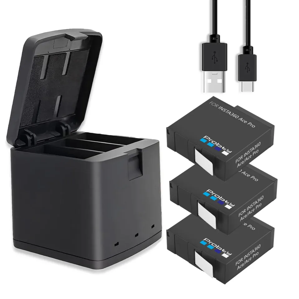 Bateria de 2200mah para insta360 ace pro ace insta360 ace pro 2 + 3 slots carregador led para insta360 ace pro acessórios de bateria