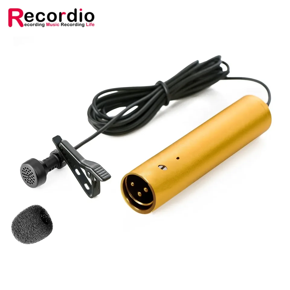 Cardióide Omnidirecional XLR Gravata Microfone Condensador, Tampa do Mic Lavalier, Clipe de Lapela, 48V Phantom, GAM-LV6, 3.5mm
