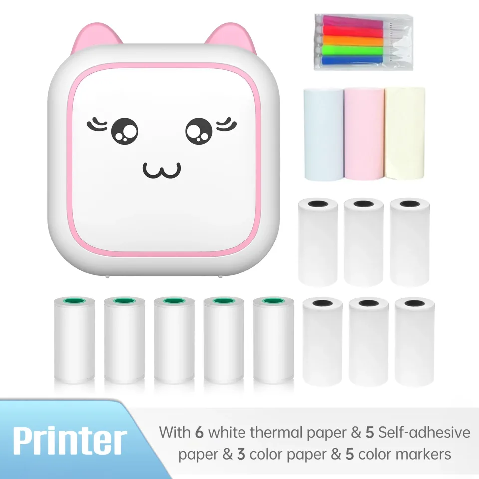 Mini Impressora Térmica Portátil Multifunções, Sticker Maker, Foto Instantânea, Impressão Inkless, BT para Smartphone, iOS, Android, C25