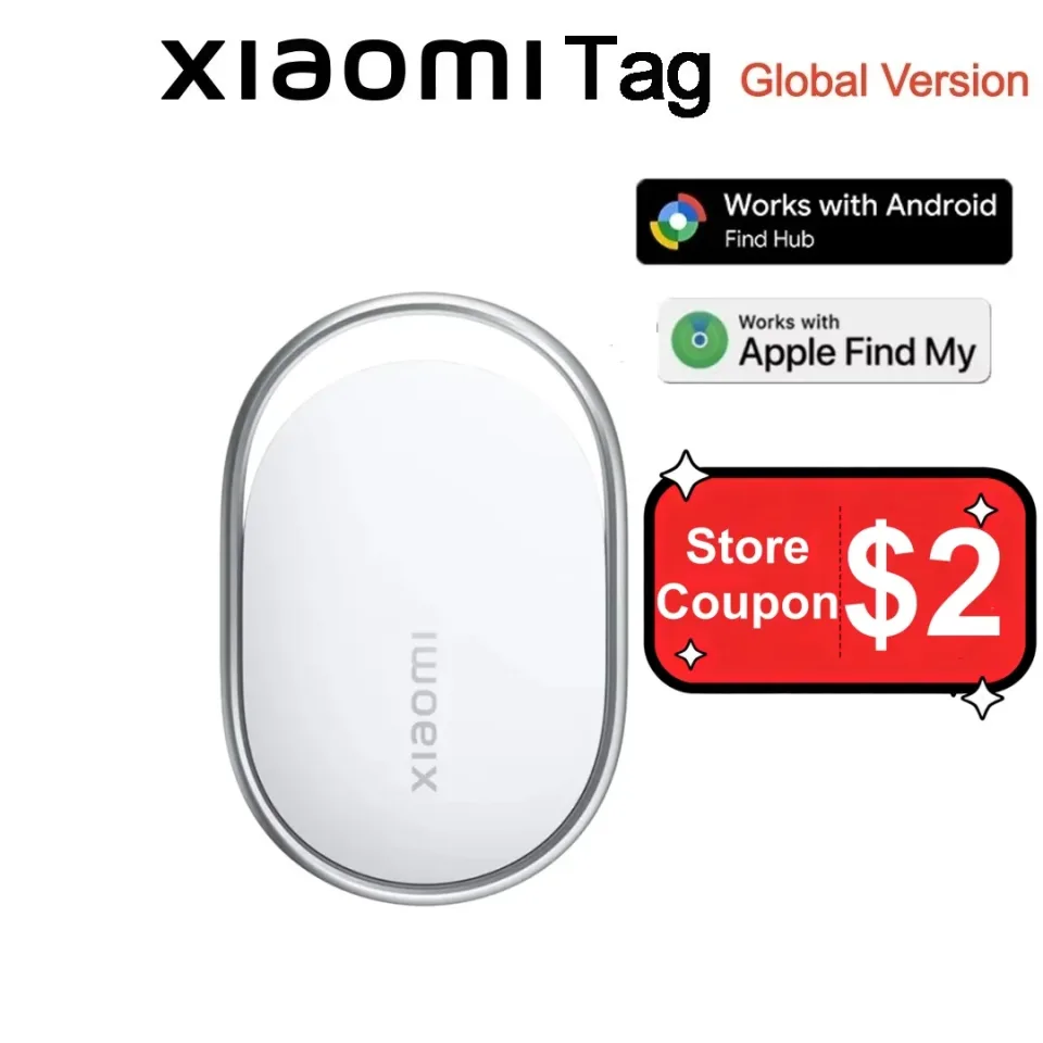 Versão Global Xiaomi Tag Dispositivo Inteligente Anti-Perda Compatível com Apple Find My e Google Find Hub, Resistente à Água, Bluetooth 5.4